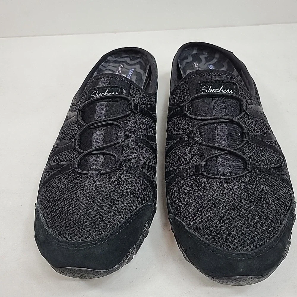 Skechers Relaxed Fit Air-Cooled Memory Foam‎ Women's Black Slip On Shoes 8.5